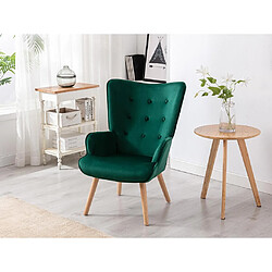 Vente-Unique Fauteuil en velours vert VATELY