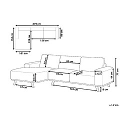 Avis Beliani Canapé d'angle NORA Beige Tissu