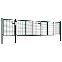 vidaXL Portail de jardin Acier 500 x 75 cm Vert