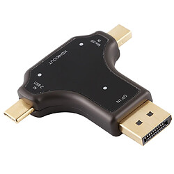 Wewoo D63A DisplayPort + Mini DP + UCB-C / Adaptateur 3 en 1 mâle vers HDMI femelle