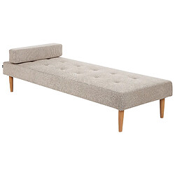 Beliani Chaise longue en tissu beige NIORT 