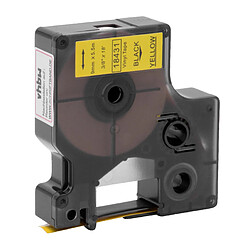 vhbw cassette cartouche 9mm noir sur jaune pour imprimante d´étiquette Dymo LabelManager, LabelWriter 450 Duo