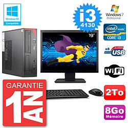 PC Fujitsu Esprimo E520 Ecran 19" i3-4130 RAM 8Go Disque 2To Graveur DVD Wifi W7 - Occasion