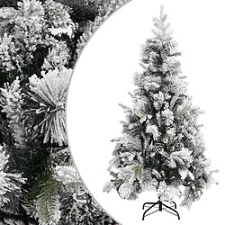 vidaXL Sapin de Noël à flocons de neige et pommes de pin 225 cm PVC/PE 