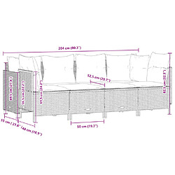 vidaXL Salon de jardin avec coussins 5 pcs marron résine tressée pas cher