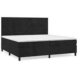 Maison Chic Lit Adulte - Lit simple Lit à sommier tapissier et matelas moelleux - Meuble de Chambre - Noir 200x200 cm Velours -MN38539