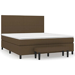 vidaXL Sommier à lattes de lit avec matelas Marron foncé 180x200 cm