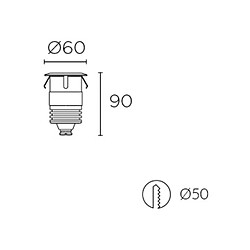 Leds C4 Spot à encastrer Gea, Led 3000k 9 cm, aluminium et verre pas cher