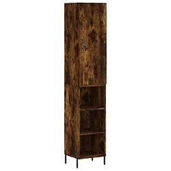 vidaXL Buffet haut Chêne fumé 34,5x34x180 cm Bois d'ingénierie