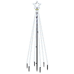 vidaXL Sapin de Noël avec piquet Blanc froid 108 LED 180 cm