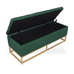 Avis Banquette coffre Angele Velours vert pieds or