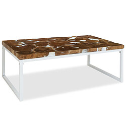 Acheter vidaXL Table basse Teck Résine 110x60x40 cm