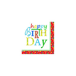 PAPSTAR Serviette à motif 'Happy Birthday', 330 x 330 mm () 