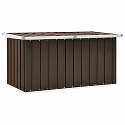 Helloshop26 Coffre boîte meuble de jardin rangement 129 x 67 x 65 cm marron 02_0013097