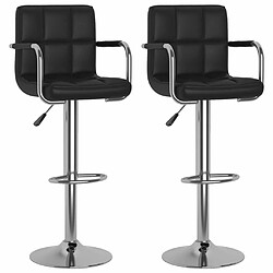 vidaXL Tabourets de bar lot de 2 noir similicuir