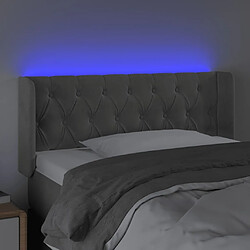 Acheter Maison Chic Tête de lit scandinave à LED,meuble de chambre Gris clair 103x16x78/88 cm Velours -MN46155