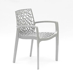 Avis 22 Chaises Gruvyer ARM Grand Soleil accoudoirs polypropylène brillant offre stock, Couleur: Gris