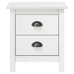 Maison Chic Table de chevet avec 2 tiroirs, Table de Nuit, Blanc 46x35x49,5 cm Bois de pin solide