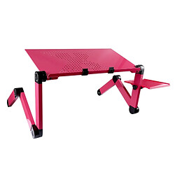 Wewoo Support d'ordinateur portable Magenta pour ordinateur / 360 degrés réglable pliable en alliage d'aluminium bureau avec des ventilateurs Cool & tapis de souris