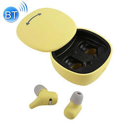 Wewoo Sports de plein air Portable In-ear Bluetooth V5.0 + EDR écouteur avec boîtier chargement à rotation 360 degrés (Jaune) 