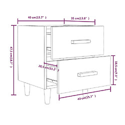 vidaXL Table de chevet Chêne fumé 40x35x47,5 cm pas cher