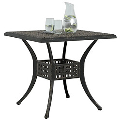 Avis vidaXL Table de jardin bronze 80x80x75 cm aluminium coulé