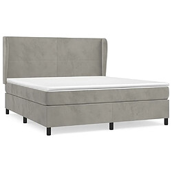 vidaXL Sommier à lattes de lit et matelas Gris clair 180x200cm Velours