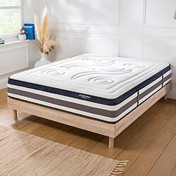 MAISON AUBERTIN Matelas Mémoire 30cm + Sommier Bois 140x190