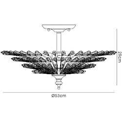 Avis Luminaire Center Semi Plafonnier Fay 3 Ampoules E14 Aged doré/argent/cristal