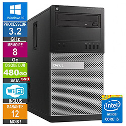 PC Dell Tour Optiplex 9020 i5-4570 3.20GHz 8Go/480Go SSD Wifi W10 · Reconditionné 