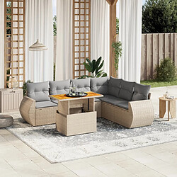 vidaXL Salon de jardin avec coussins 8 pcs beige résine tressée 