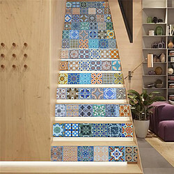 Acheter 13Pcs 3D Auto-adhésif Escalier Escalier Riser Sticker Plancher DIY Sticker Mural # 9