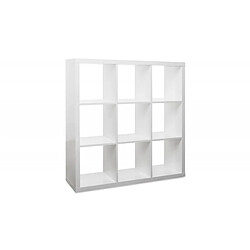 Meubletmoi Étagère cube 9 casiers décor blanc - Classico