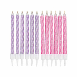 Paris Prix Lot de 12 Bougies d'Anniversaire Magiques 6cm Rose & Violet