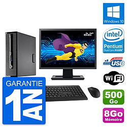 PC HP 400 G1 SFF Ecran 22" Intel G3220 RAM 8Go Disque 500Go Windows 10 Wifi · Occasion 