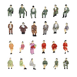 Acheter 50pcs 1/87 échelle Couleur Personnes Modèle Mini Modèles Assis Personnes Pour La Décoration