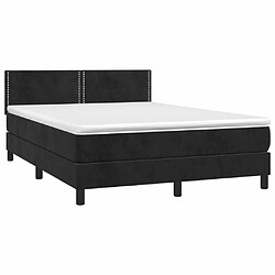 Acheter Sommier à lattes LED,Cadre à lattes de lit avec matelas pour Adulte Noir 140x190cm Velours -MN11884