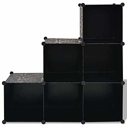 vidaXL Organisateur de rangement cube avec 6 compartiments Noir