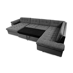 Bestmobilier Chuck - canapé panoramique XXL - convertible avec coffre - 7 places - droit