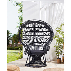 Beliani Chaise de jardin Rotin Noir EMMANUELLE