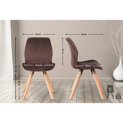 Non Lot de 2 chaises Luna velours