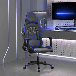 Maison Chic Chaise de jeu, Chaise gaming de massage, Fauteuil gamer d'ordinateur,Chaise de Bureau Noir et bleu Similicuir -GKD46177