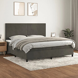 vidaXL Sommier à lattes de lit et matelas Gris foncé 200x200cm Velours