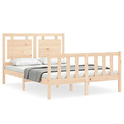 Maison Chic Cadre/structure de lit avec tête de lit pour adulte - Lit Moderne Chambre 120x200 cm bois massif -MN72871