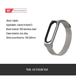 Wewoo Bracelet en métal Mijobs Milan SE pour Xiaomi Mi Band 3 Bracelet en acier inoxydable Bracelet magnétique Boucle Bracelets Remplacer les accessoires, hôte non inclus (Noir)