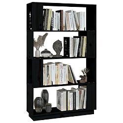 Avis vidaXL Bibliothèque/Séparateur de pièce Noir 80x25x132 cm Pin massif