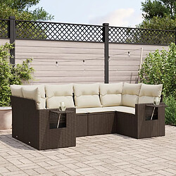 Maison Chic Salon de jardin avec coussins 6 pcs, Ensemble Tables et chaises de jardin, marron résine tressée -GKD703316