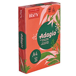 Ramette papier couleur Rey Adagio couleurs intenses A4 80 gr - 500 feuilles - rouge vif