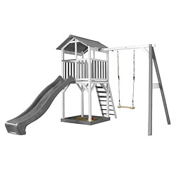 Aire de jeux Beach Tower Axi - 1 balançoire bois et toboggan bleu