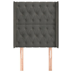 Avis Maison Chic Tête de lit scandinave avec oreilles,meuble de chambre Gris foncé 83x16x118/128 cm Velours -MN21378